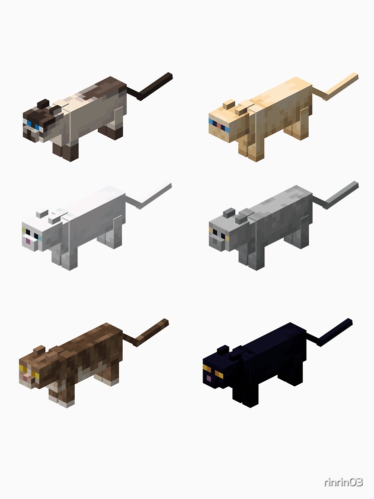 Thumbnail 7 of 7, Classic T-Shirt, Minecraft cats designed and sold by rinrin03.