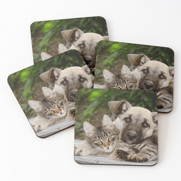Item preview, A dog and a cat in an embrace designed and sold by BS-animals.