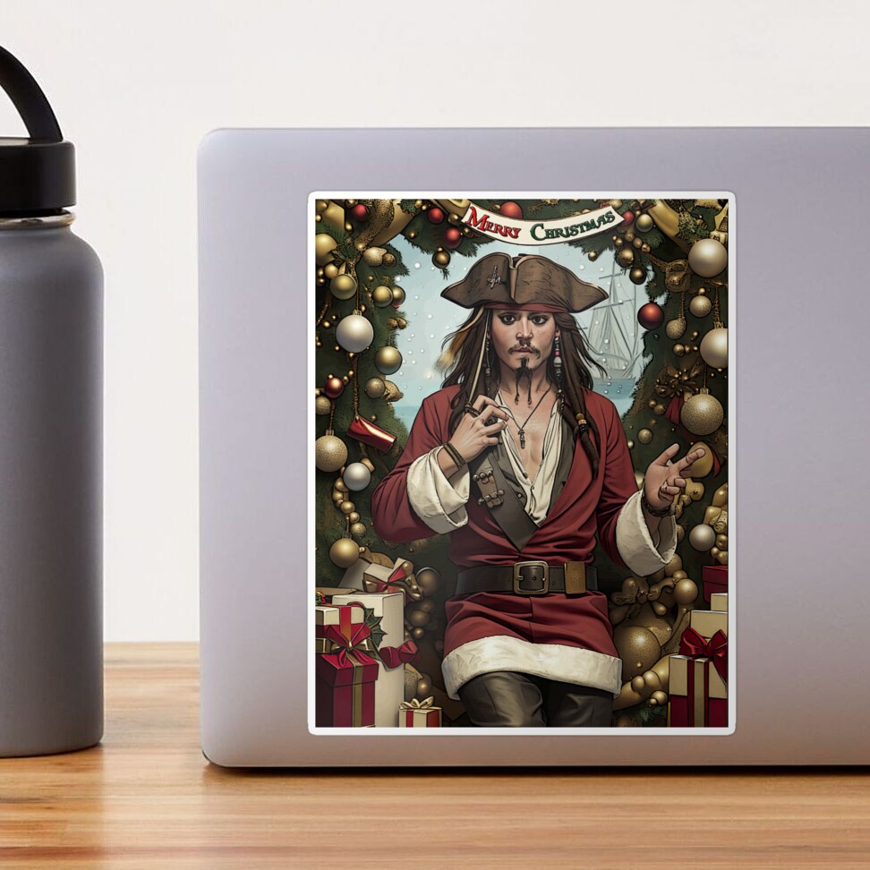 Santa Sparrow brings presents POTC Tribute 2023 Edition Sticker for Sale  by 90snerd