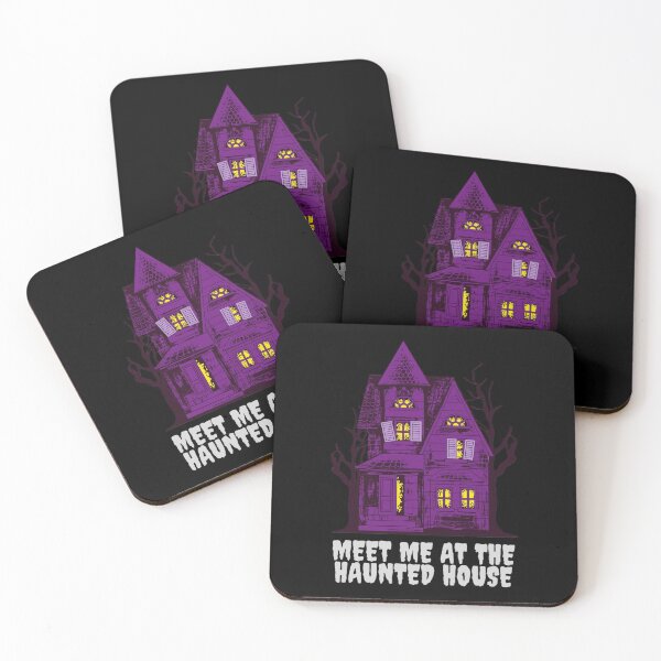 Artikelvorschau, Treffen Sie mich im Haunted House Purple Light Text Halloween entworfen und verkauft von Sunshine-Dreams.