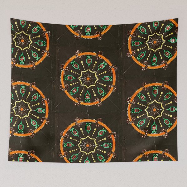 Item preview, Vibrant green and orange geometric Perpetual Motion Design designed and sold by Earth Nature Creations.
