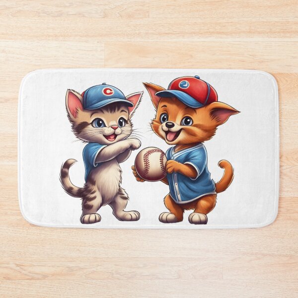 Item preview, Cute kitty and puppy playing baseball designed and sold by Majkel & Majkel.