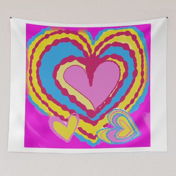 Item preview, Abundant Love! Pink, Red, and Yellow, Hand Drawn Hearts designed and sold by Victoria Rose.