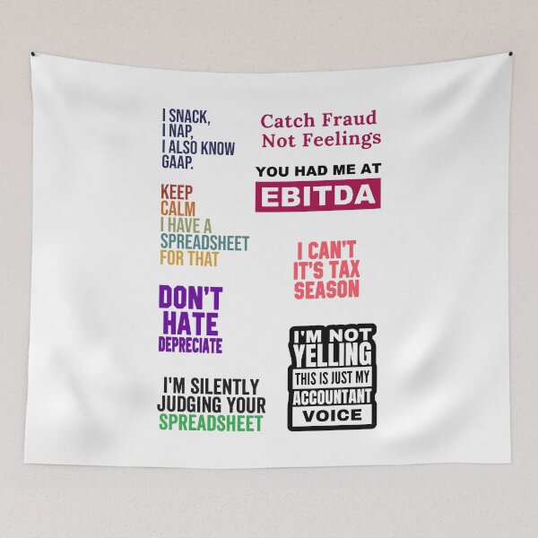 Item preview, Funny Colorful Accounting puns sticker bundle, Sticker pack designed and sold by Eddyed.