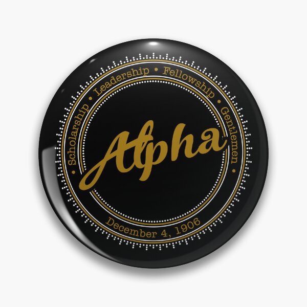 Item preview, Alpha Black and Gold 1906 Phi Circle designed and sold by 7-Hills.