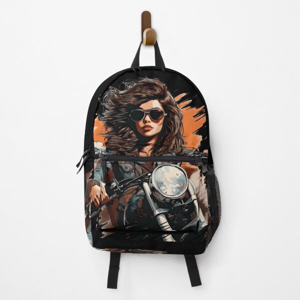 Item preview, Biker girl wearing sunglasses and a leather jacket  designed and sold by Hisirdoux.