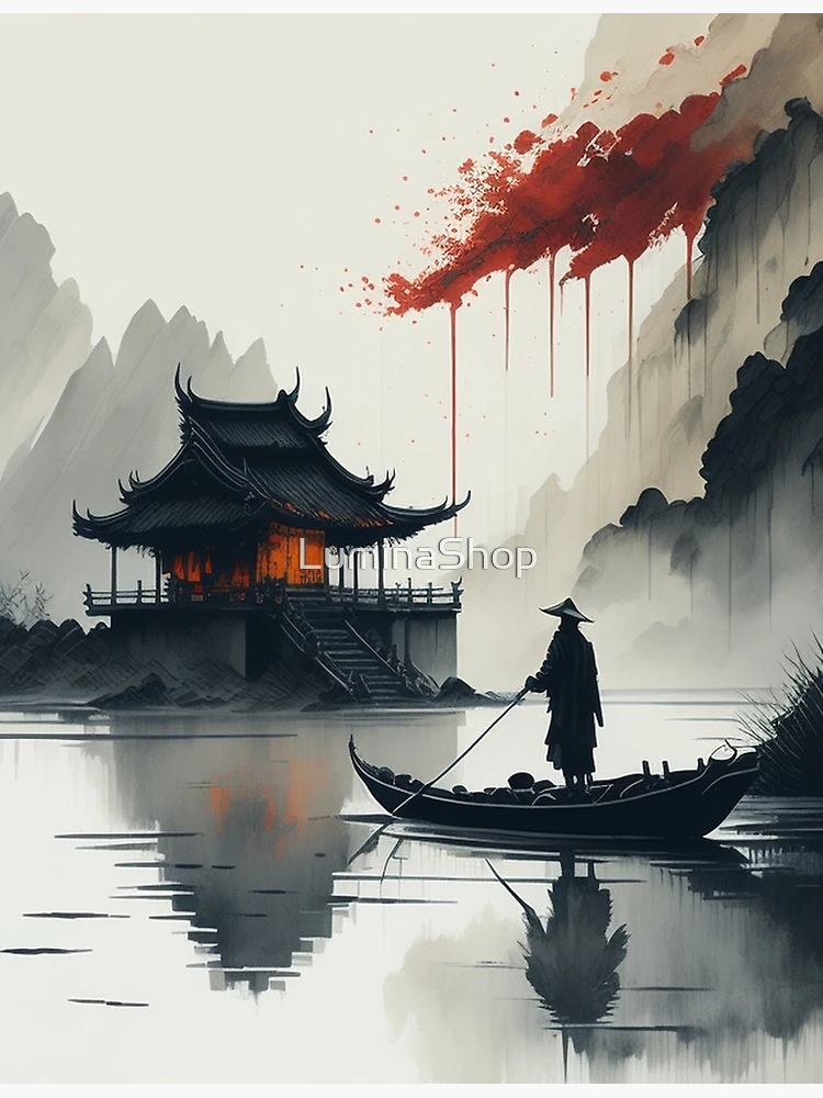 Chinese ink painting - IRIX ART - Digital Art, Buildings