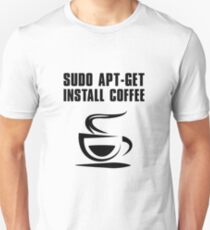 Camiseta unisex Sudo apt-get install camiseta del café