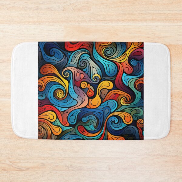 Item preview, Colourful ocean waves abstraction pattern designed and sold by SmileshareShop.