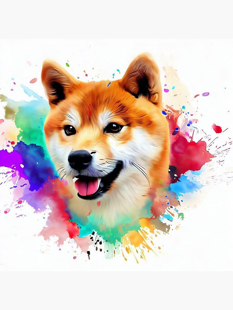 Shiba-Inu Dreams Splash Art Sticker