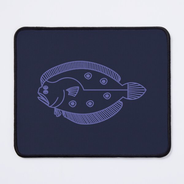 Item preview, Fun Flounder Fish in Very Peri Purple on Deepest Blue designed and sold by fruttidimare.