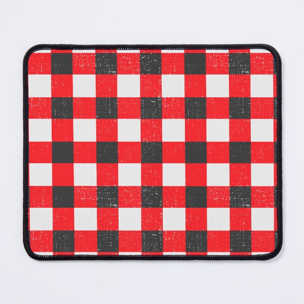 Item preview, Red and Black Linen Look Cabincore Buffalo Checks designed and sold by Valerie Englehart.