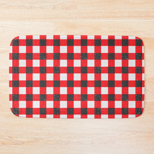 Item preview, Red and Black Linen Look Cabincore Buffalo Checks designed and sold by Valerie Englehart.