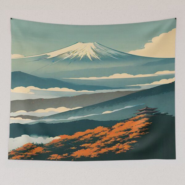 Item preview, Mount Fuji and Tranquil Temple designed and sold by I-A-Troy.