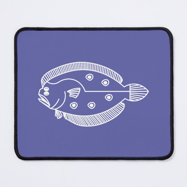 Item preview, Fun Flounder Fish in White on Very Peri Purple designed and sold by fruttidimare.
