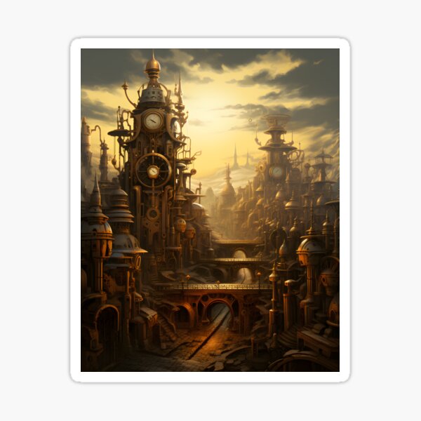 Item preview, Steampunk Cityscape | Sketch designed and sold by Shirtastically.