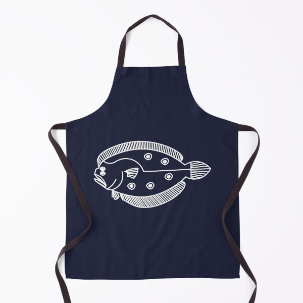 Item preview, Fun Flounder Fish in White on Deepest Blue designed and sold by fruttidimare.