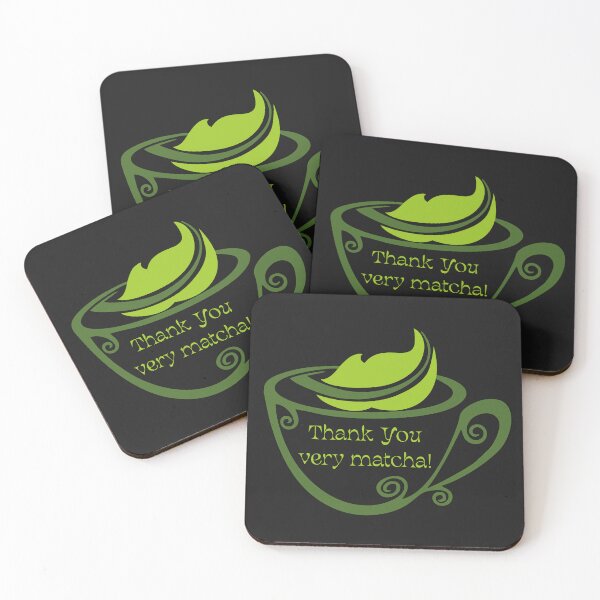 Item preview, Thank You very matcha - elegant tea cup with a tea leaf designed and sold by EmeraldeaArt.