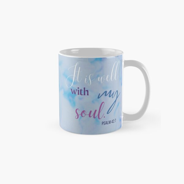 inspirational mug, Floral It is well with my soul coffee cup, cute cof –  Joyful Moose