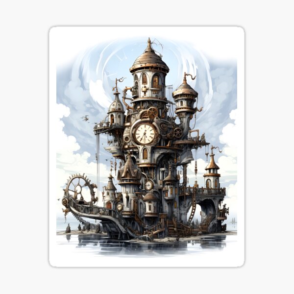 Item preview, Steampunk Cityscape | Sketch designed and sold by Shirtastically.