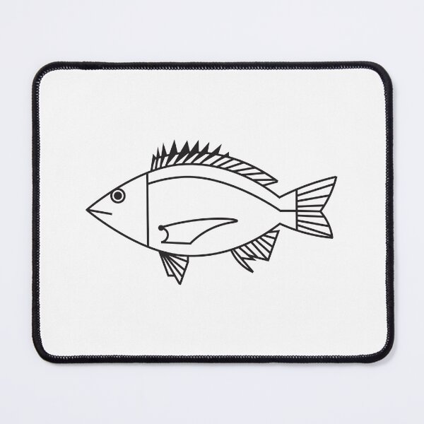 Item preview, Kawaii Black Bream Fish in Black and White designed and sold by fruttidimare.