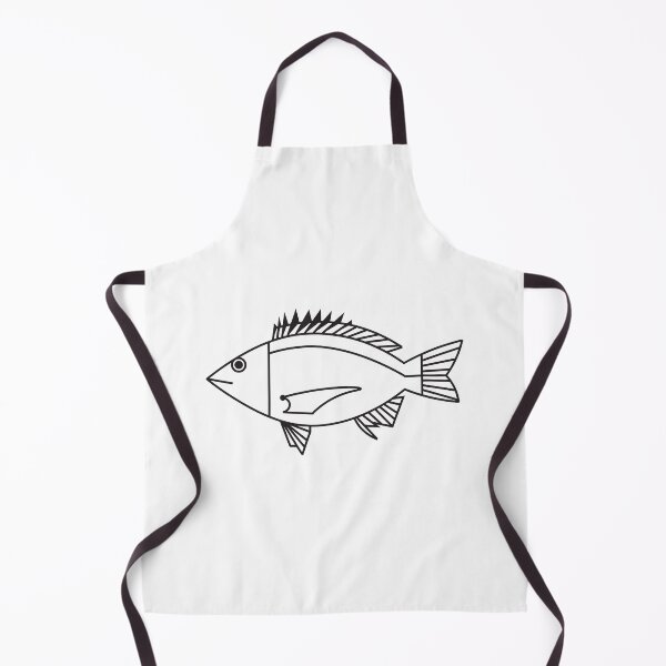 Item preview, Kawaii Black Bream Fish in Black and White designed and sold by fruttidimare.