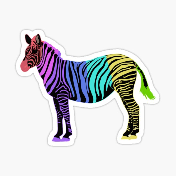 Rainbow Zebra clip art, colorful zebra watercolor JPG, African animals  animals clip art, cute watercolor animals JPG