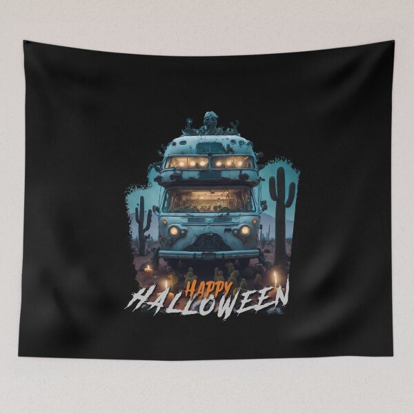 Item preview, Happy Halloween Camper in Desert designed and sold by Barbaventuras.