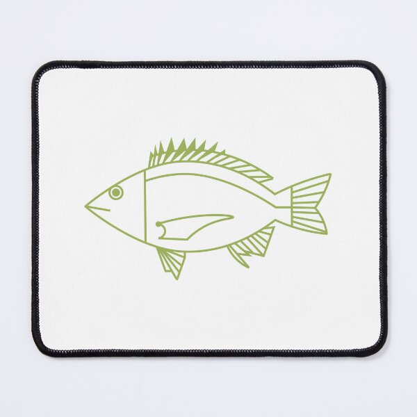Item preview, Kawaii Black Bream Fish in Citrus Green and White designed and sold by fruttidimare.