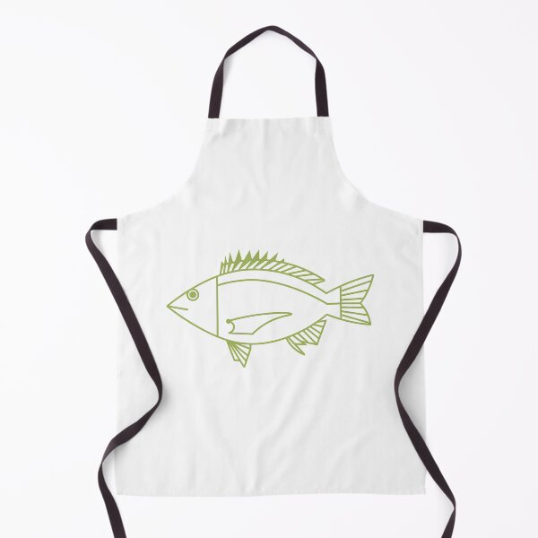 Item preview, Kawaii Black Bream Fish in Citrus Green and White designed and sold by fruttidimare.