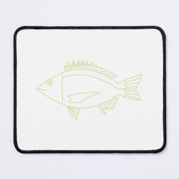 Item preview, Kawaii Black Bream Fish in Pastel Green and White designed and sold by fruttidimare.