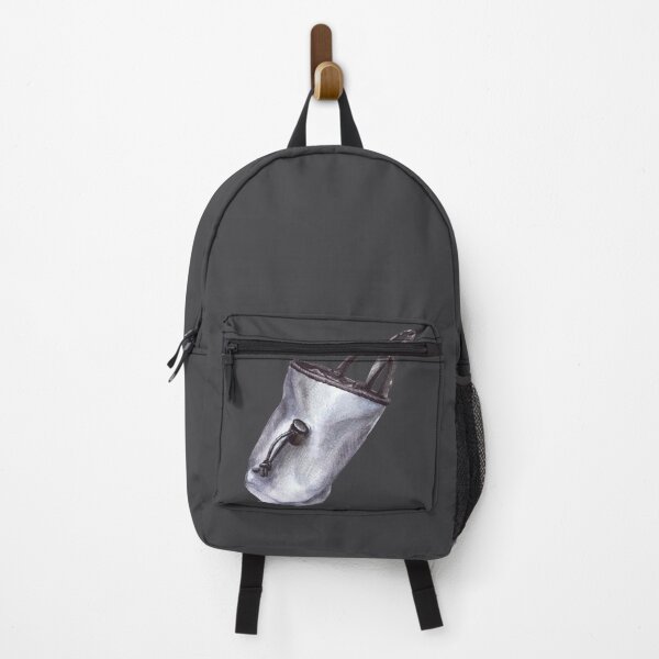 Item preview, Grey chalk bag for rock climbing, bouldering. Watercolor illustration designed and sold by BartolArt.