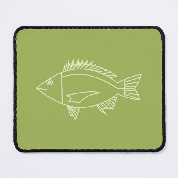 Item preview, Kawaii Black Bream Fish in Pastel Green on Citrus Green designed and sold by fruttidimare.