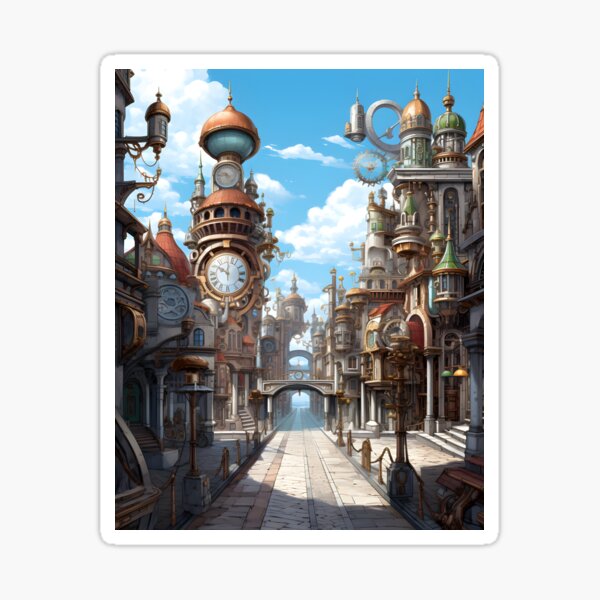 Item preview, Steampunk Cityscape | Sketch designed and sold by Shirtastically.