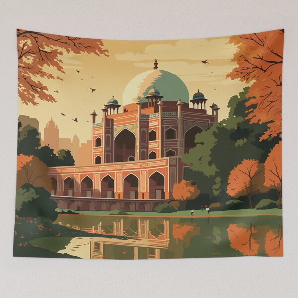 Item preview, A Vintage Travel Illustration of Delhi - India designed and sold by GoodOldVintage.