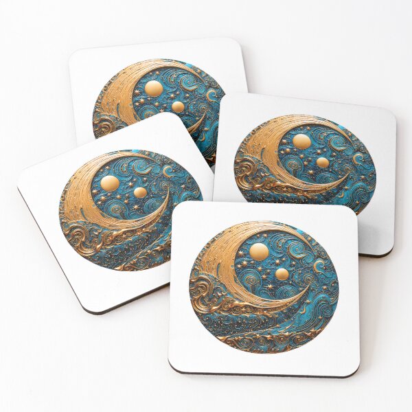 Item preview, Metal Style Blue  Moon Design - Perfect Gift For Moon Fans designed and sold by AlanPhotoArt.