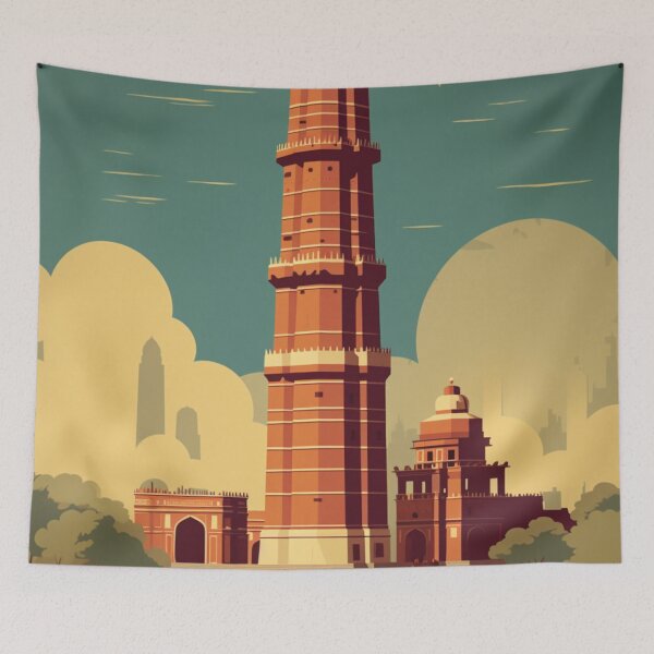 Item preview, A Vintage Travel Illustration of Delhi - India designed and sold by GoodOldVintage.