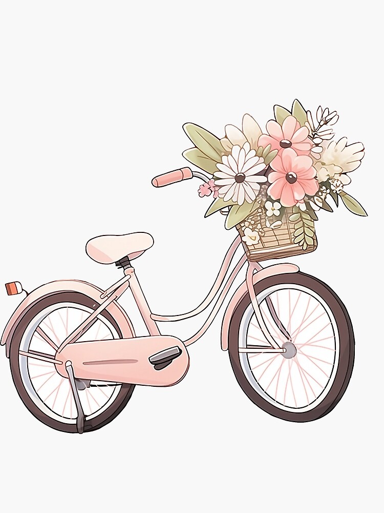 Pastel pink bike with 2024 basket