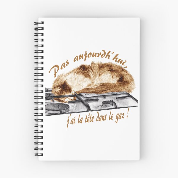 Item preview, Tricolor cat, head in the gas - graphite version and brown color, text in French designed and sold by SylvieG18.