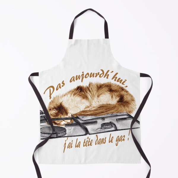 Item preview, Tricolor cat, head in the gas - graphite version and brown color, text in French designed and sold by SylvieG18.