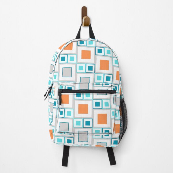 Item preview, Colorful Geometric Colorblock Squares Blue Orange Gray designed and sold by ColorfulKiddos.