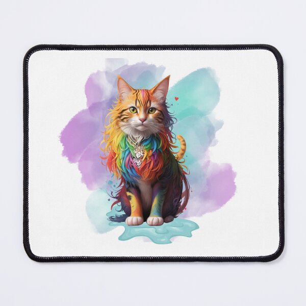 Item preview, colorful fluffy cat designed and sold by amaria56.