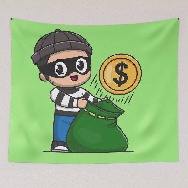 Item preview, Mischievous Money Mischief: Cute Cartoon Vector Icon Illustration designed and sold by hjian8219.