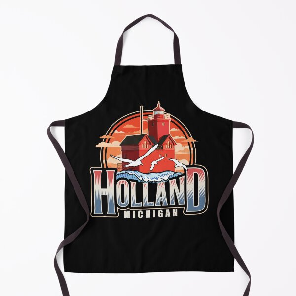 Item preview, Holland Michigan Red Lighthouse Big Wave and Seagulls designed and sold by SunNoonPark.