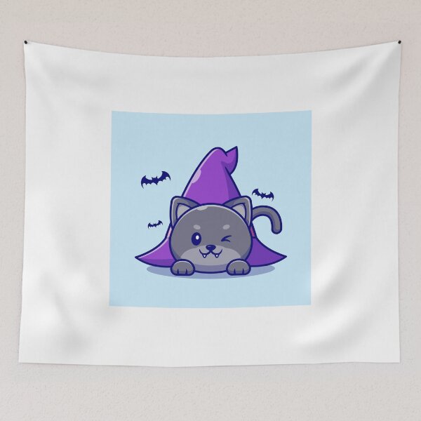 Item preview, "Enchanting Witch Cat: Cute Cartoon Illustration of a Magical Feline designed and sold by hjian8219.
