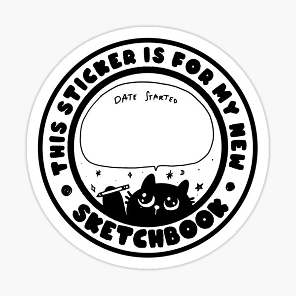 Item preview, Cute Cat Sticker for Your New Sketchbook designed and sold by StickrBoy.