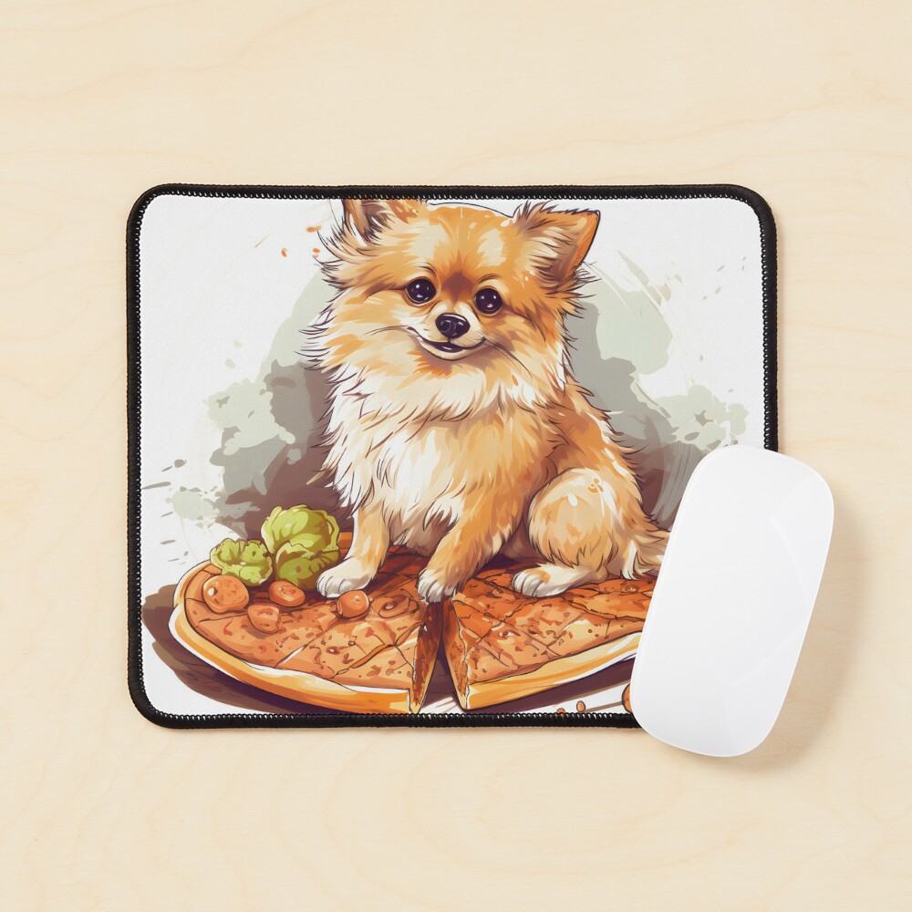 Spitz Dog On Top of Pizza