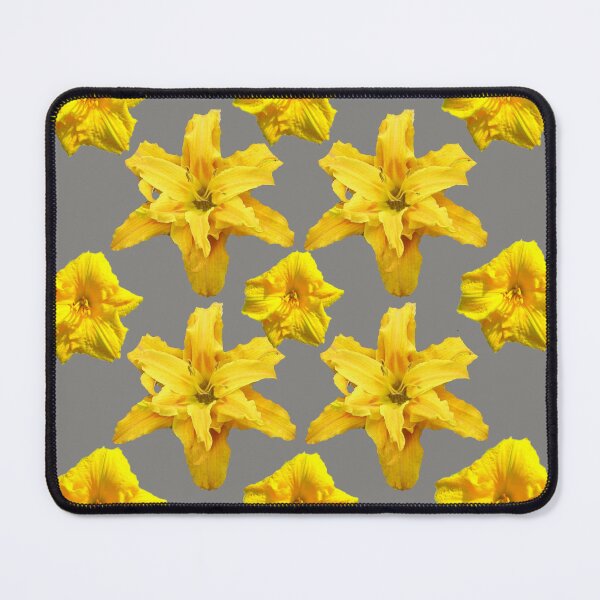 Item preview, YELLOW DAY LILIES FLORALS GREY ART designed and sold by sharlesart.