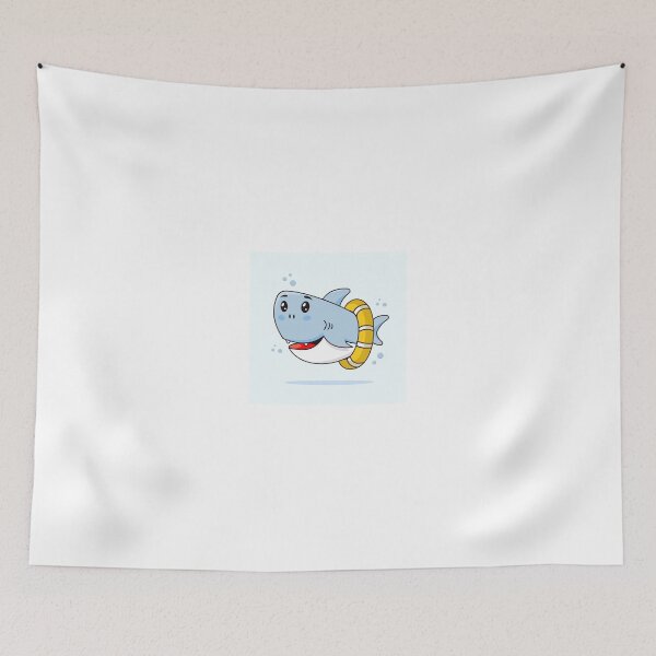 Item preview, Charming Baby Shark: Flat Design Cartoon Illustration designed and sold by hjian8219.