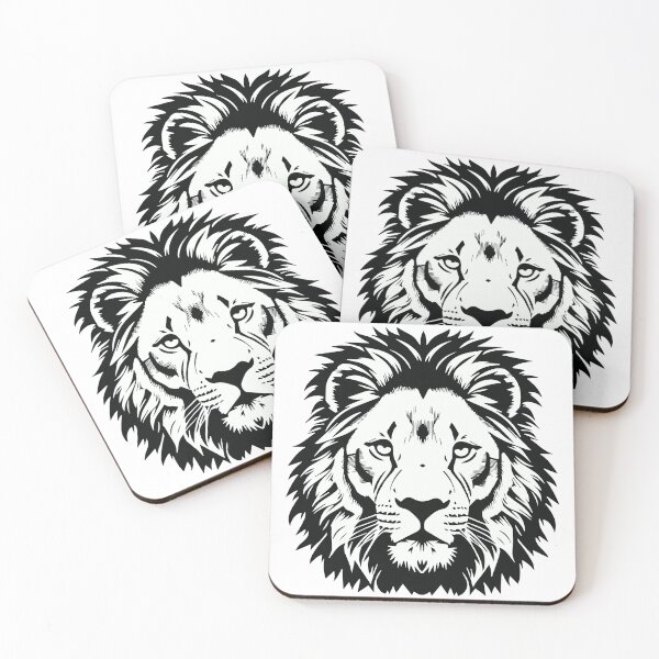 Item preview, Magnificent Lion Head in Black and White designed and sold by Ben-Design-Fr.
